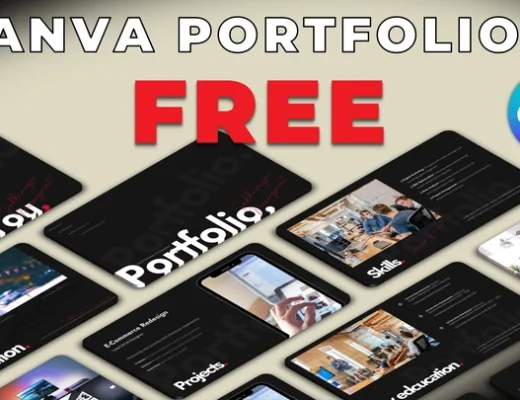 Portfolio canva template free download